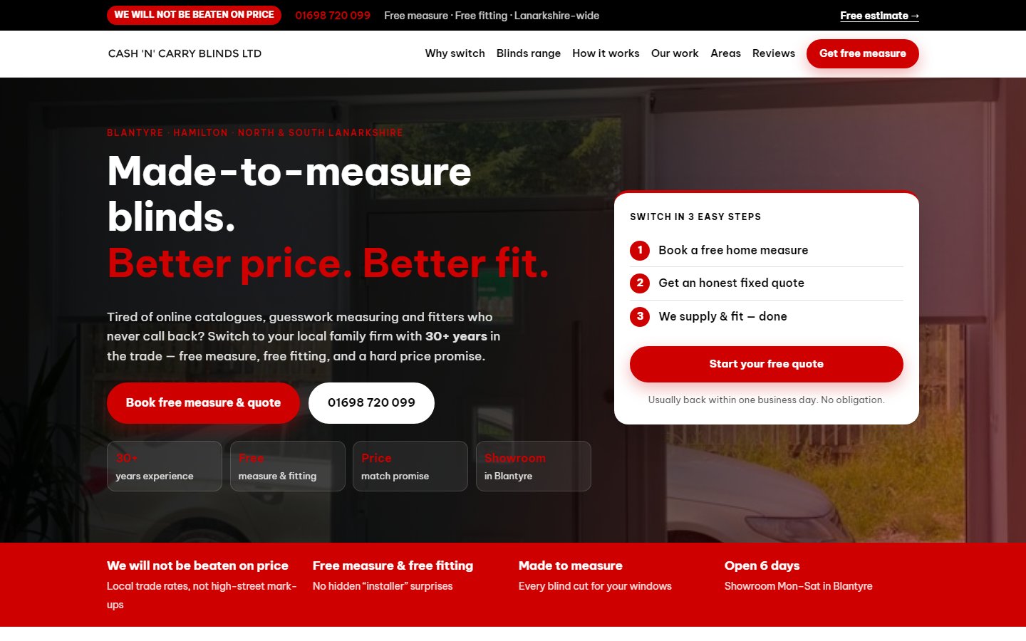 Preview of Cash & Carry Blinds website